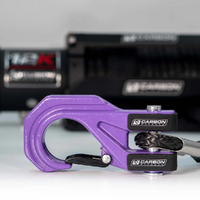 Carbon 12K 12000LB Winch with Black Synthetic Rope and Purple Hook
