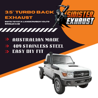 3.5" Turbo Back Sinister Exhaust to suit Toyota Landcruiser V8 79 Series Single Cab (Pre DPF Models)