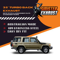 3.5" Turbo Back Exhaust suits Toyota Landcruiser 76 Series Wagon