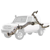 4" DPF Back into Dual 3" Tailpipes Sinister Exhaust suits Toyota Landcruiser VDJ79 Single & Dual Cab (Centre Muffler)