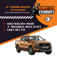 3" Turbo Back Sinister Exhaust suits Ford Ranger PX/PX2 3.2L 2011-2016