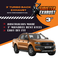 3" Turbo Back Sinister Exhaust to suit Ford Ranger PX PX2 2.2L