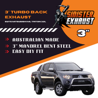 3" Turbo Back Sinister Exhaust To Suit 3.2L ML Mitsubishi Triton Aluminised Steel