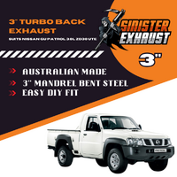 3" Turbo Back Sinister Exhaust 3.0L (Ute) GU Patrol 