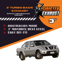 3" Turbo Back Sinister Exhaust Suit D40 Navara YD25