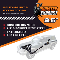 Sinister 2.5" Exhaust Incl. Extractors Suit TB45 GU Patrol