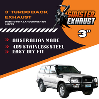 3" Turbo Back Sinister Exhaust 1HDFTE 100Series Landcruiser