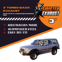 3" Turbo Back Sinister Exhaust 1HD 80Series Landcruiser 