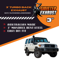 3" Turbo Back Sinister Exhaust Suit 76 Series Landcruiser