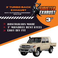 3" Turbo Back Sinister Exhaust Suit Dual Cab VDJ79 Series Landcruiser