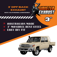 3" DPF Back Sinister Exhaust Suit 79 Series Landcruiser