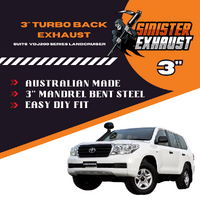 3" Turbo Back Sinister Exhaust Suit 200 Series Landcruiser