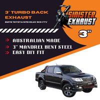 3" Turbo Back Sinister Exhaust To Suit N70 Toyota Hilux