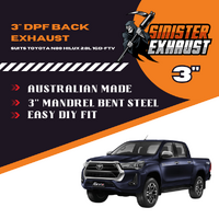 3" DPF Back Sinister Exhaust To Suit 2.8L N80 Toyota Hilux