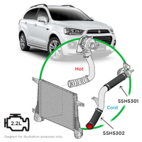 Silicone Intercooler Hoses 2pc Cold Side Kit suits Holden Captiva GC