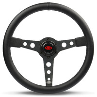 14Inch ADR Approved Retro Black Leatherette Steering Wheel