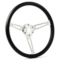 15Inch ADR Approved Poly Grip Brushed Alloy Slotted Classic Steering Wheel