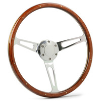 15Inch ADR Approved Classic Style Polished Wooden Steering Wheel