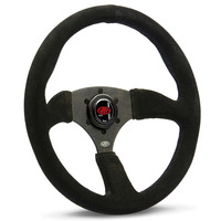 14Inch ADR Approved Black Suede Motorsport Steering Wheel